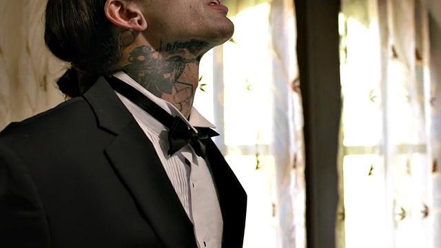 Trans bride sucking husband before trio with gf