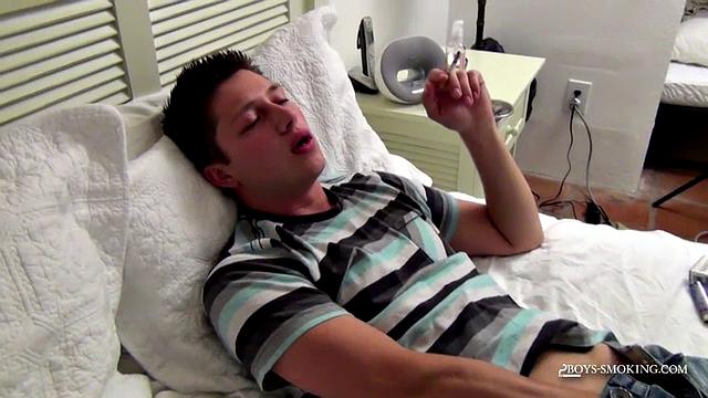 Wesley Chainsmoking In Bed - Wesley Smokes In Bed