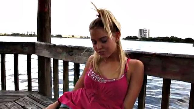 Boardwalk with teasing tiny becky