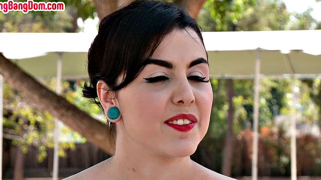 Babe gangbanged, double penetrated while sucking cock