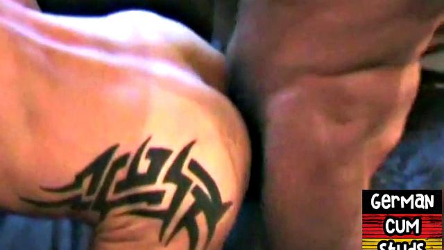 German amateur gaydaddy spanks and fucks BF's ass at home