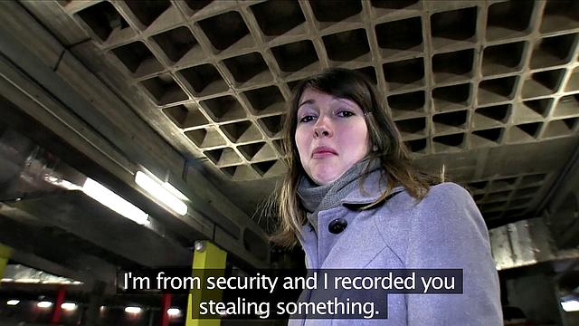 Fake Security Officer Fines Hottie With Hard Cock