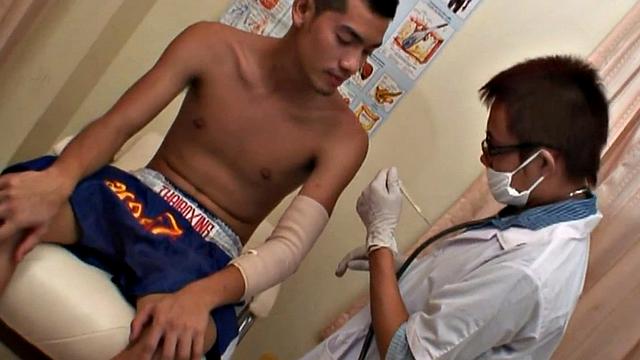 Asian doctor barebacks 21yo patient after check