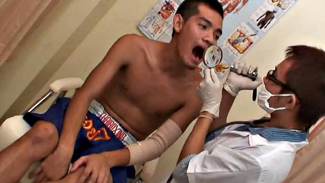 Asian doctor barebacks 21yo patient after check