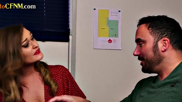 CFNM classy Brit ladies suck in 3some until cum on chests