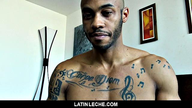 Straight Latin stud ditches his girlfriend for cash and a wild first time on cock
