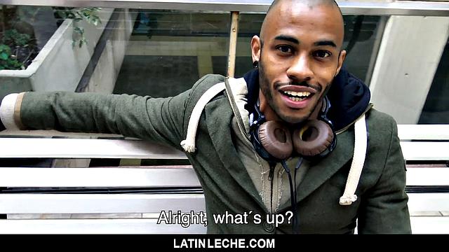 Straight Latin stud ditches his girlfriend for cash and a wild first time on cock