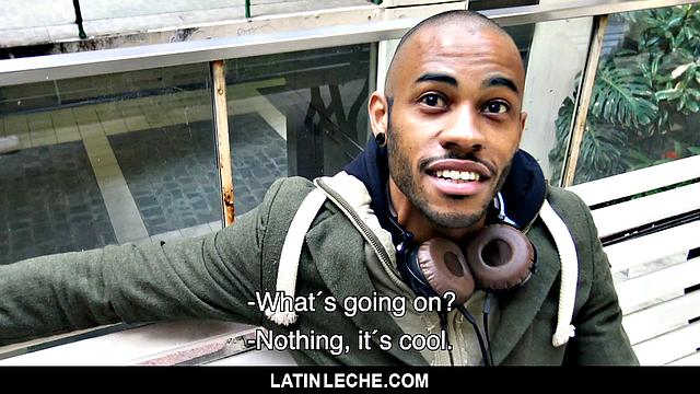 Straight Latin stud ditches his girlfriend for cash and a wild first time on cock