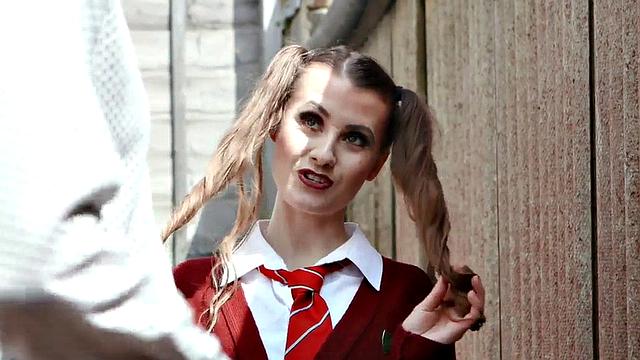 CFNM college voyeur teasing guy who wanks outdoor