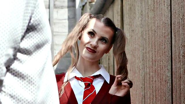 CFNM college voyeur teasing guy who wanks outdoor