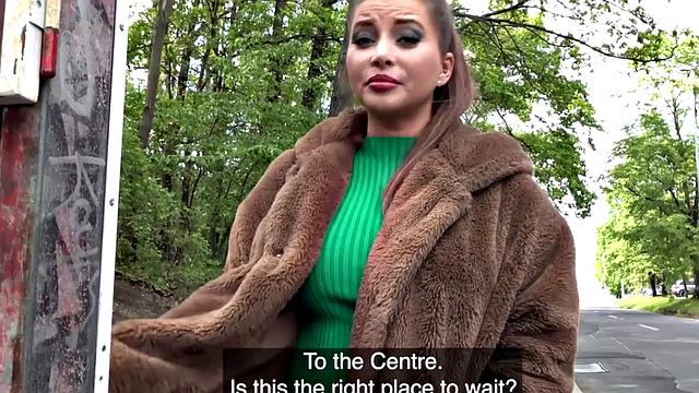 Pulled busty babe riding cock in POV after giving bj