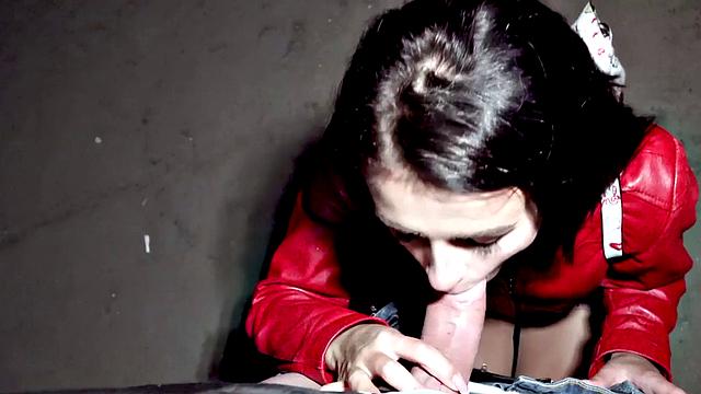 Public out casting sex in POV style with pantyhosed teen