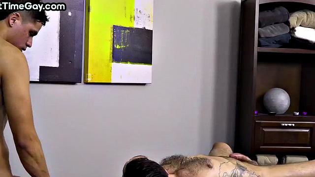 Str8 guy 1st time fucked on oiled massage by masseur