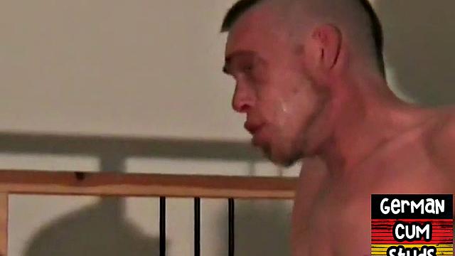 Masked German gay sucks while fucked in 4some