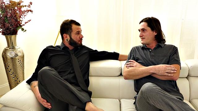 Kinky counselor barebacking while reaching around