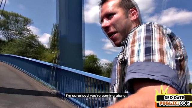 Real outdoor public sex with busty amateur MILF