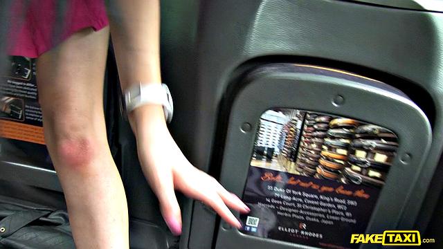 Liverpool Lass takes a cab ride and gets her ass fingered for a facial