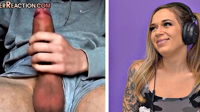 CFNM inked cutie rating big cocks wanking videos