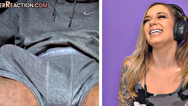 CFNM inked cutie rating big cocks wanking videos