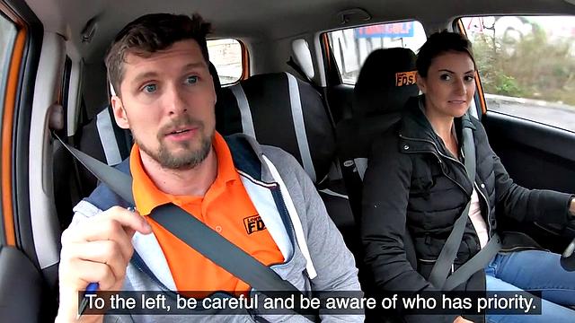 Drive babe rammed in car after deepthroating cock