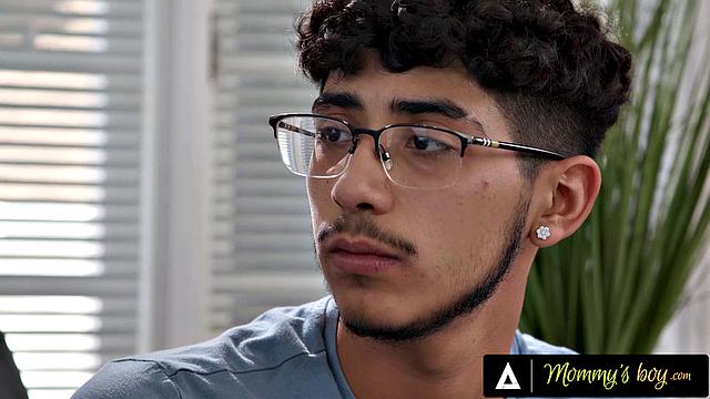 MOMMY'S BOY - Busty Kenzie Taylor Oils Up Her Tits & Titty Fucks Stepson-In-Law