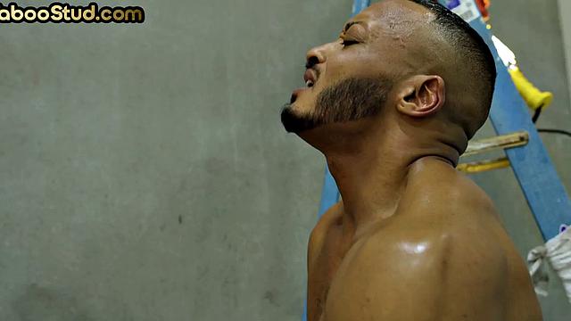 Weird Ebony jock creampied in taboo by stepbrother