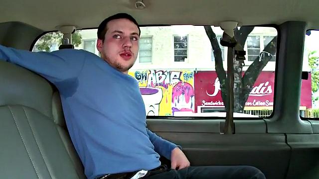 Tricked tattooed stud cums on gay chests in bus