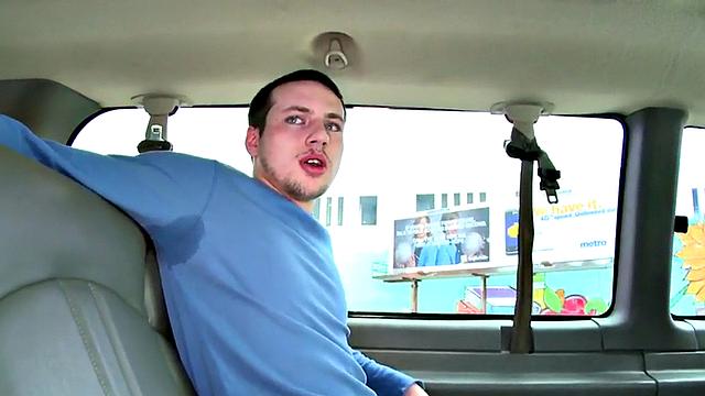 Tricked tattooed stud cums on gay chests in bus