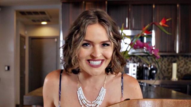 big tits cougar fucked by little guy before blowjob