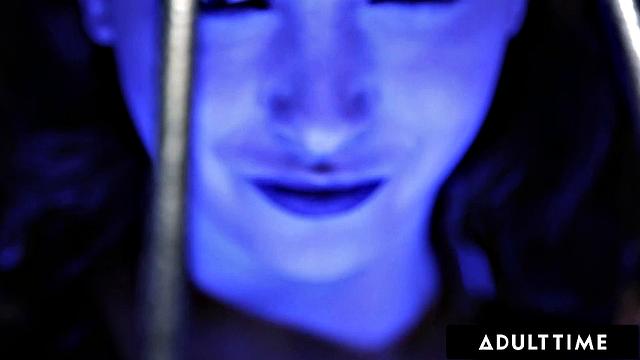 ADULT TIME - Caged Obedient Petite Jane Wilde Gets Throat Fucked & ANAL By Hung Master