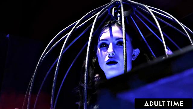 ADULT TIME - Caged Obedient Petite Jane Wilde Gets Throat Fucked & ANAL By Hung Master