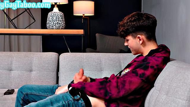 Gay stepbro fucks stepbrother's 21yo asshole at home