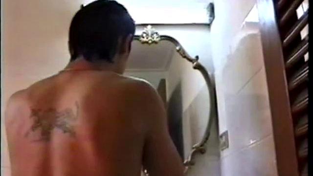 Asian twunk enjoys stroking his shaft in the bathroom