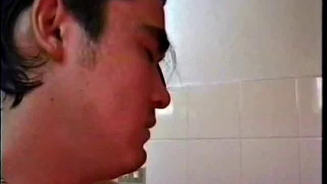 Asian twunk enjoys stroking his shaft in the bathroom