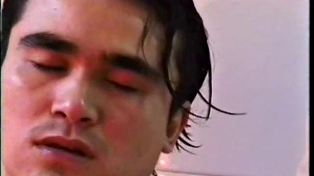 Asian twunk enjoys stroking his shaft in the bathroom