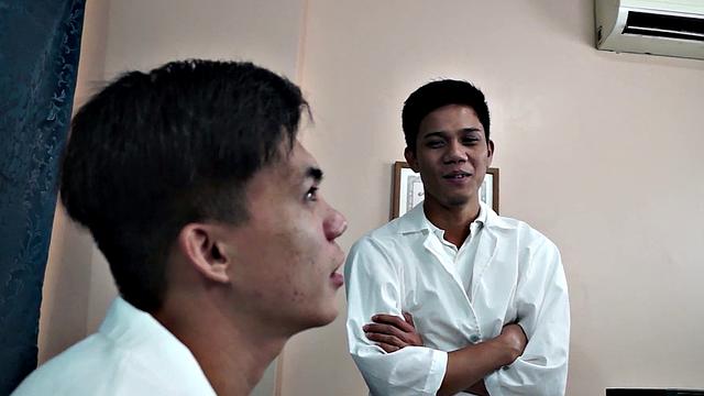 Slim Asian doctor seduced into giving blowjob and breeding