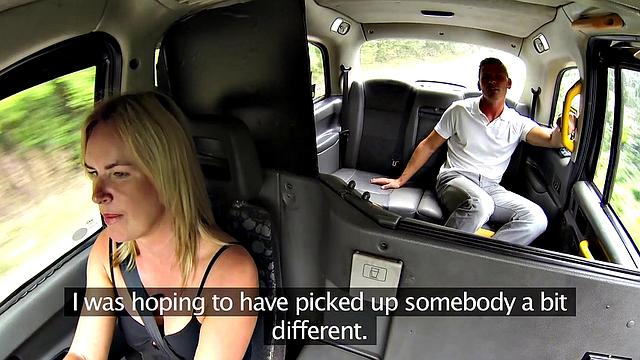 Blonde with tattoos takes it in the backseat and gets a hot creampie