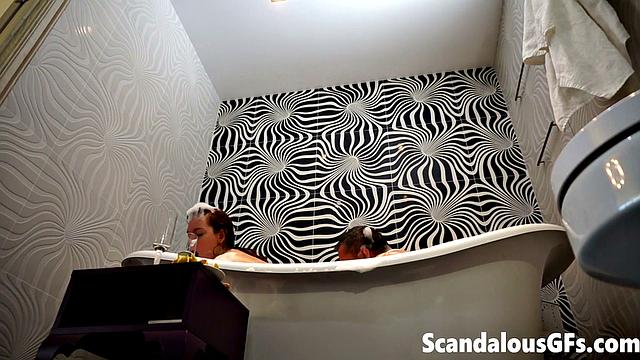 StepDad fucking stepsister in the family bathtub