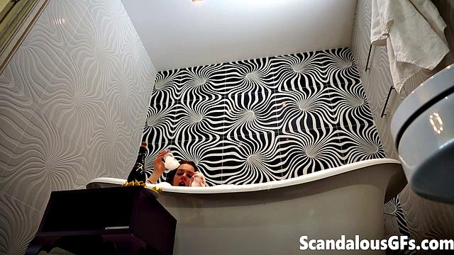 StepDad fucking stepsister in the family bathtub