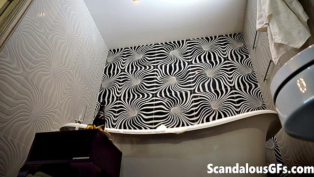 StepDad fucking stepsister in the family bathtub