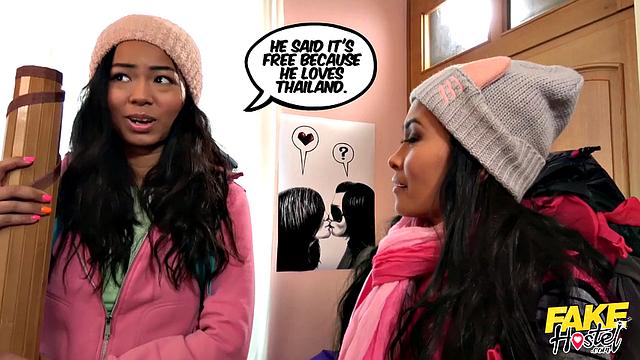 Азиатки в хостеле: грудь на показ и страсть без границ, давай сюда риэлтoра, ему не устоять перед такими девушками с опытом!