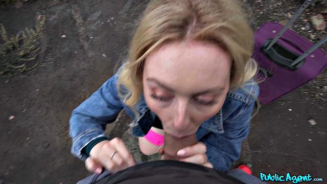 Big tits girl misses train