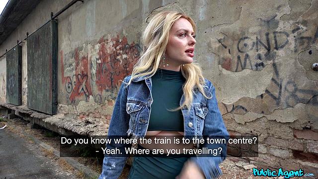 Big tits girl misses train