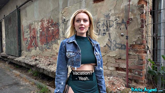 Big tits girl misses train