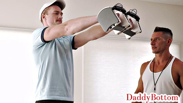 Cumthirsty DILF doggy drilled by twink