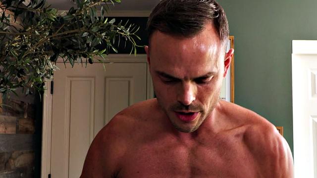 Tattooed stud sucks hard dick before bareback by stepdad