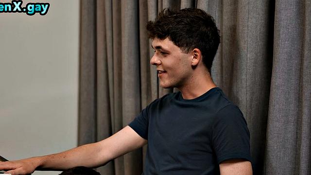 Handsome studs analfucking twink in 3-way after dinner