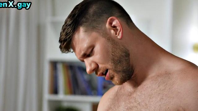 Handsome studs analfucking twink in 3-way after dinner