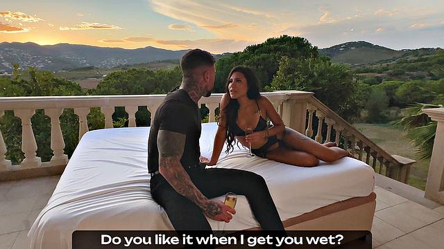 Ravishing brunette, Andrea Retali, shares a fuckfest session against the backdrop of a handsome sunset - a XXX porn scene!