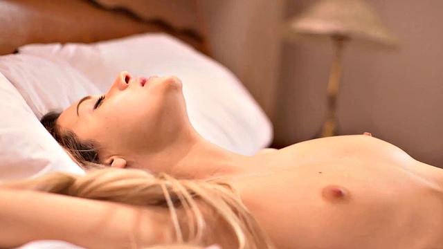 Blonde cutie with socks & a baseball cap seduces black DJ for a steamy interracial ride